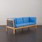 Mid-Century Danish Deep Blue 3-Seater Sofa attributed to Stouby, 1980s, Image 2