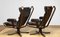 Dark Brown Leather Superstar Lounge Chairs attributed to Sigurd Ressell for Trygg, 1970s, Set of 2 10