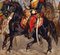 Theodore Fort, Schlacht, Ritter zu Pferd, Tusche und Aquarell, 1840er 3