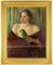 Antonio Feltrinelli, Woman with Parrot, Oil on Canvas, 1930s, Framed 1