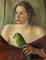 Antonio Feltrinelli, Woman with Parrot, Oil on Canvas, 1930s, Framed 3