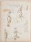 Inconnu, Études avec Paysage, Encre et Crayon sur Papier, Début des années 1800 1
