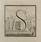 Luigi Vanvitelli, Letter of the Alphabet S, Etching, 18th Century 1