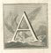 Luigi Vanvitelli, Letra del alfabeto A, Aguafuerte, siglo XVIII, Imagen 1