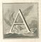 Luigi Vanvitelli, Letter of the Alphabet A, Etching, 18th Century 1