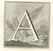 Luigi Vanvitelli, Letra del alfabeto A, Aguafuerte, siglo XVIII, Imagen 1