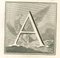 Luigi Vanvitelli, Letter of the Alphabet A, Etching, 18th Century 1