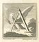 Aguafuerte, Desconocida, Letra del alfabeto A, Siglo XVIII, Imagen 1