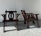 Brutalist Chairs in Mahogany, 1950s, Set of 2, Image 1