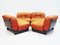 Modular Lounge Chairs Upholstered in Cognac Leather from Giuseppe Munari, 1970s, Set of 4 3