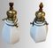 Small Vintage Ceiling Lamp in Bell-Shape with White Glazed Ceramic and Brass Accessories, 1940s, Image 3