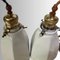 Lampada da soffitto piccola vintage a forma di campana con accessori in ottone e ceramica smaltata bianca, anni '40, Immagine 2
