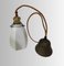 Kleine glockenförmige Vintage Deckenlampe mit Zubehör aus weißer glasierter Keramik & Messing, 1940er 5
