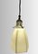 Lampada da soffitto piccola vintage a forma di campana con accessori in ottone e ceramica smaltata bianca, anni '40, Immagine 6