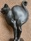 Lucien Alliot, Art Deco Skulptur einer Katze, 1925, Bronze auf schwarzem Marmorsockel 11