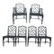 Chaises en Bois et Bambou, 1980s, Set de 6 1