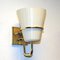 Scandinavian Brass and Opaline Glass Wall Lamp, 1950s 9