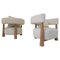 Fauteuils en Bois et Boucle Blanche, Italie, Set de 2 3