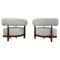 Italian Armchairs in Wood and White Boucle Fabric, Set of 2, Image 2