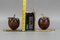 Fermalibri vintage in ottone e mele in legno, anni '70, set di 2, Immagine 20