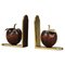 Vintage Brass and Wooden Apples Bookends, 1970s, Set of 2 1