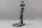 French Art Nouveau Pewter Candlestick with Lady Sculpture, 1920s 7