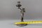 French Art Nouveau Pewter Candlestick with Lady Sculpture, 1920s 12