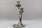 French Art Nouveau Pewter Candlestick with Lady Sculpture, 1920s 20