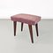 Italian Modern Footstool in Wood and Pink Velvet, 1960, Image 3