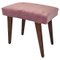 Italian Modern Footstool in Wood and Pink Velvet, 1960 1