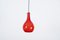 Red Murano Cased Glass and Brass Pendant from Stilnovo, 1950s 2