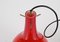 Lámpara colgante de cristal de Murano rojo y latón de Stilnovo, años 50, Imagen 4