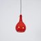 Red Murano Cased Glass and Brass Pendant from Stilnovo, 1950s 7