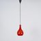 Red Murano Cased Glass and Brass Pendant from Stilnovo, 1950s 9