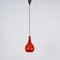 Red Murano Cased Glass and Brass Pendant from Stilnovo, 1950s, Image 9