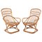 Mid-Century Italian Wicker and Rattan Armchairs by Tito Agnoli, 1960s, Set of 2 1