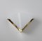 Italian Triangular Sconce in Brass and White Acrylic Glass, 1970s 4