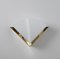 Italian Triangular Sconce in Brass and White Acrylic Glass, 1970s, Image 4