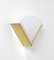 Italian Triangular Sconce in Brass and White Acrylic Glass, 1970s, Image 15