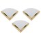 Italian Triangular Sconce in Brass and White Acrylic Glass, 1970s, Image 1