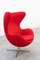 Egg Chair with Pouf by Arne Jacobsen for Fritz Hansen, 1980s, Set of 2, Image 4