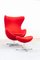 Egg Chair with Pouf by Arne Jacobsen for Fritz Hansen, 1980s, Set of 2 1