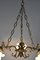 Französische Mid-Century Deckenlampe mit drei floralen Lampenschirmen 10