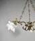 Mid-Century French Ceiling Light with Three Floral Shades 3