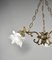 Mid-Century French Ceiling Light with Three Floral Shades, Image 3