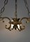 Mid-Century French Ceiling Light with Three Floral Shades 11