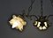 Mid-Century French Ceiling Light with Three Floral Shades 6