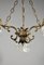 Mid-Century French Ceiling Light with Three Floral Shades 7