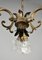 Mid-Century French Ceiling Light with Three Floral Shades 8
