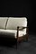Mid-Century German Modern Three-Seater Sofa in Teak and Boucle White by Eugen Schmidt for Soloform, 1960s, Image 19